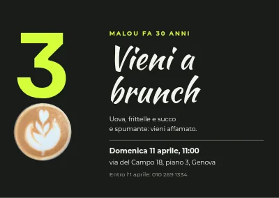 Brunch di compleanno — invito per i 30 anni