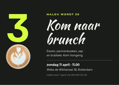 Verjaardagsbrunch — uitnodiging 30e verjaardag