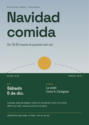 Comida de Navidad — sol bajo de invierno