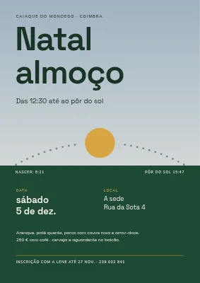 Almoço de Natal — sol baixo de inverno