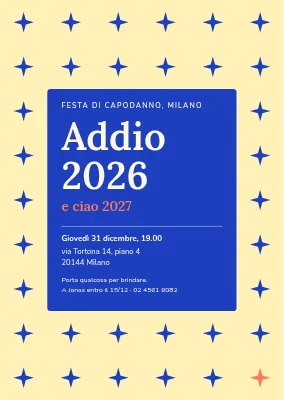 Festa di Capodanno — biglietto su un campo di scintille