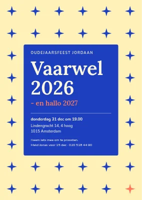 Nieuwjaarsfeest — kaart op een veld vol glitters