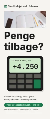 Roll-up til skatterådgivning — penge tilbage