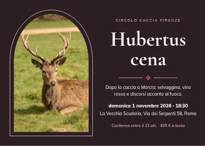 Cena di Hubertus — cervo in una finestra ad arco