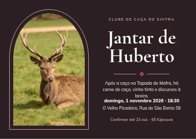 Jantar de Hubertus — veado numa janela em arco