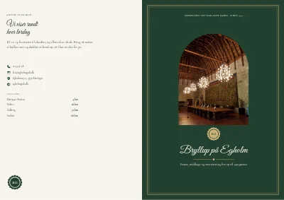 Omslag af Brochure for bryllups- og festlokale på herregård – 12 sider