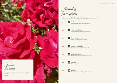 Side 4–5 af Brochure for bryllups- og festlokale på herregård – 12 sider