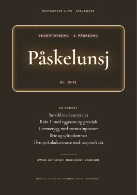 Påskelunsj i neon — restaurant i Herning