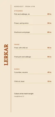 Lerkar — dumplings, Nordvest