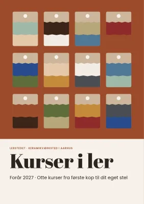 Kursuskatalog for keramikværksted – 16 sider