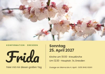 Konfirmation — Pastellband über Blüten
