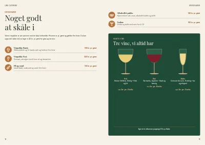 Side 18–19 af Cateringkatalog med menuer og selskabslokaler – 32 sider
