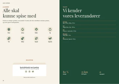 Side 28–29 af Cateringkatalog med menuer og selskabslokaler – 32 sider
