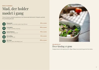 Side 16–17 af Cateringkatalog med menuer og selskabslokaler – 32 sider