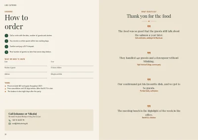 Pages 30–31 of Catering catalogue with menus and party rooms – 32 pages