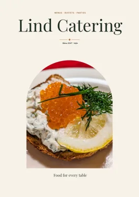 Catering catalogue with menus and party rooms – 32 pages