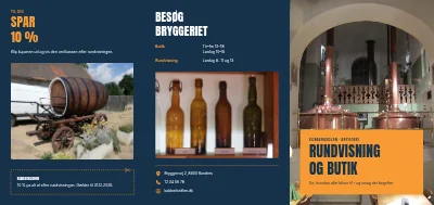 Bryggeri med rundvisning og butik