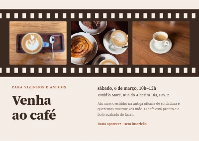 Convite para café — uma tira de película de café