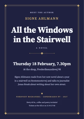 Author evening as a title page — poster