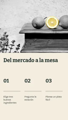Del mercado a la mesa · Receta visual