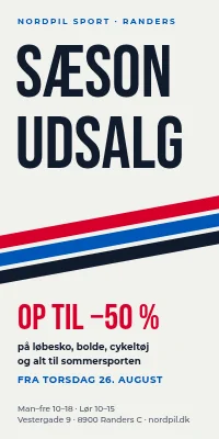 Dørplakat til sportsbutik — sæsonudsalg