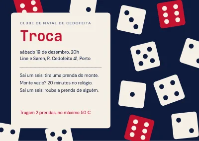 Jogo de troca de prendas — dados e regras