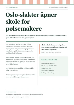 Pressemelding — slakter