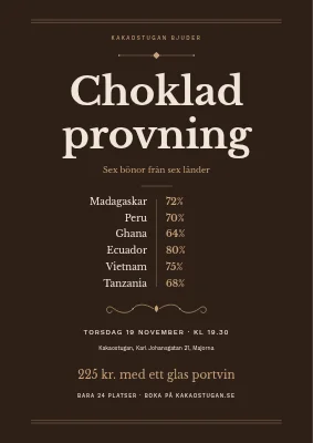 Chokladprovning — klassisk affisch