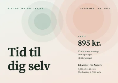 Gavekort til spa — ringe i vandet