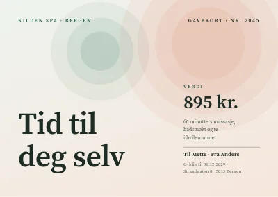 Gavekort på spa — ringer i vannet