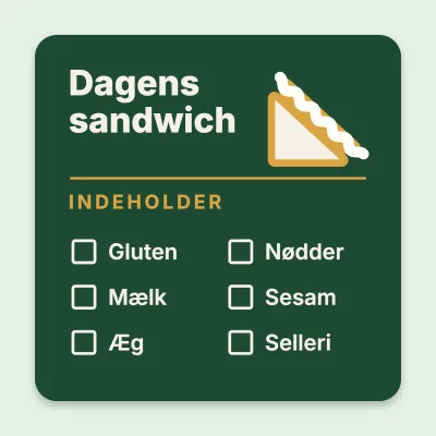 Dagens sandwich med allergener
