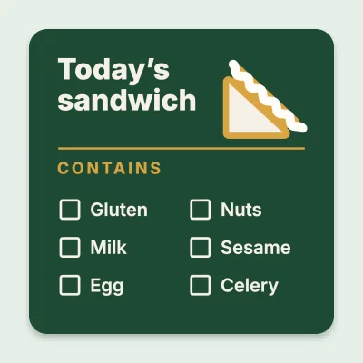Today’s sandwich with allergens