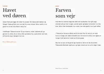 Side 2–3 af Udstillingskatalog for galleri – 12 sider