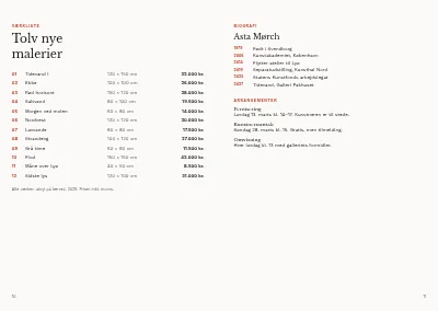 Side 10–11 af Udstillingskatalog for galleri – 12 sider