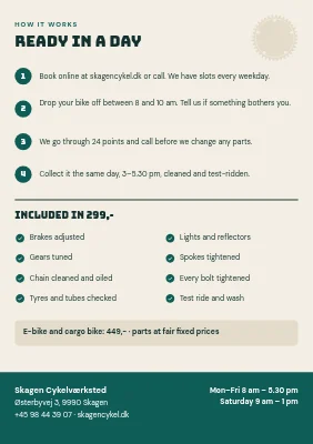 Page 2 of Bike workshop spring check in Skagen