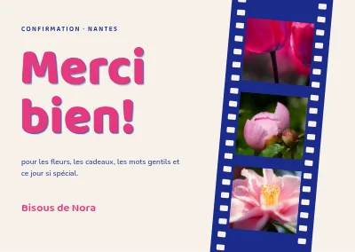 Carte de remerciement de confirmation — pellicule de fleurs