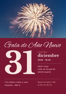 Gala de Año Nuevo — 31 de diciembre