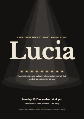 Lucia procession at church