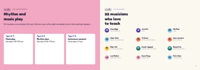 Seiten 10–11 von Season programme for a music school – 16 pages
