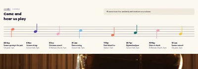 Seiten 12–13 von Season programme for a music school – 16 pages