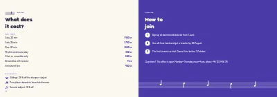 Seiten 14–15 von Season programme for a music school – 16 pages
