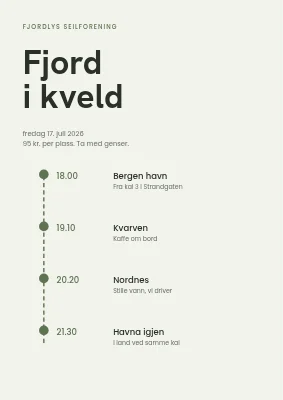 Kveldsseilas — fjordtur i kveld