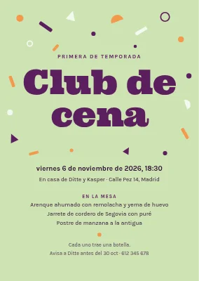 Cena entre amigos en Bornholm — invitación