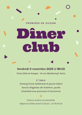 Club de dîners de Bornholm — invitation