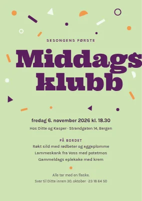 Middagsklubb på Bornholm — invitasjon