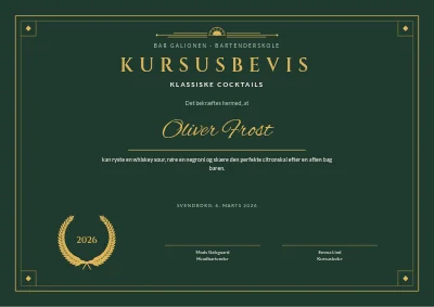 Kursusbevis — cocktails