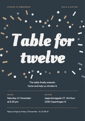 Dinner invitation — table for twelve