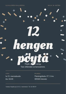 Illalliskutsu — pöytä kahdelletoista