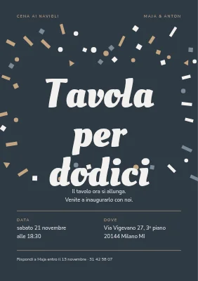 Invito a cena — tavola per dodici