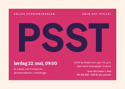 Utdrikningslag — hemmelig rosa Pssst